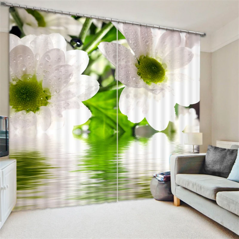 

Customized Large flowers Luxury 3D Blackout Window Curtain Drapes For Living room Bed room Hotel Wall Tapestry Cortinas