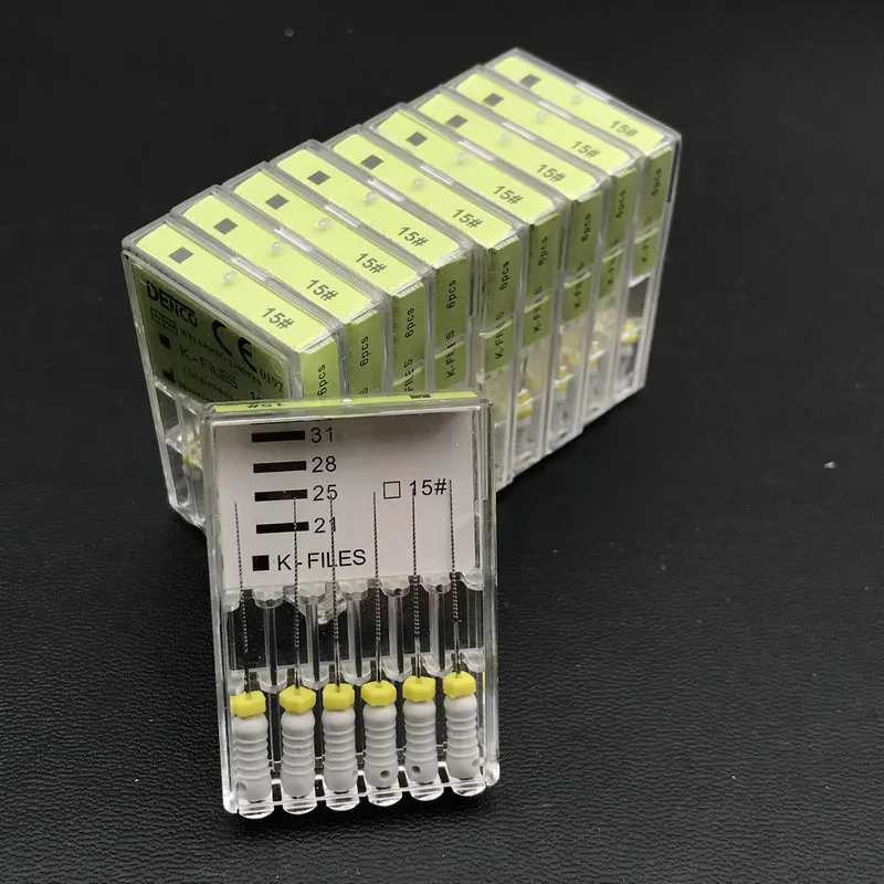 10 коробок Стоматологическое ручное использование k файлов из нержавеющей стали 25
