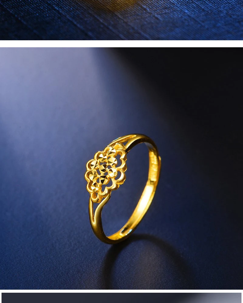 HMSS 24K золотое кольцо Настоящее твердое au999 Золотое меняемое Модное новое горячее цветочное отверстие женский обруч полые горячая Распродажа хорошее
