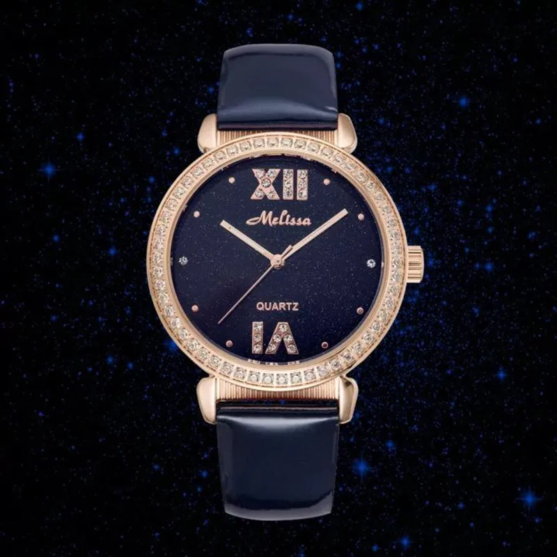 Бренд Melissa яркие цвета натуральная кожа наручные часы женские роскошные с