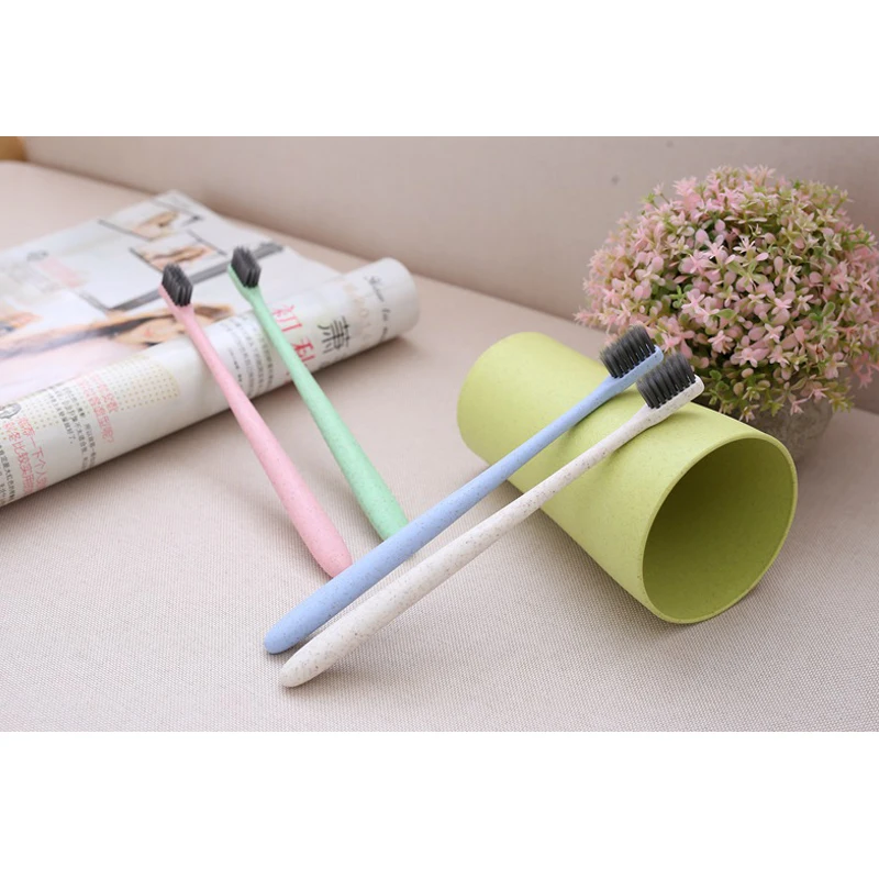 Зубная щетка для ухода за полостью рта Бамбуковая зубная со щетиной 4 цвета |