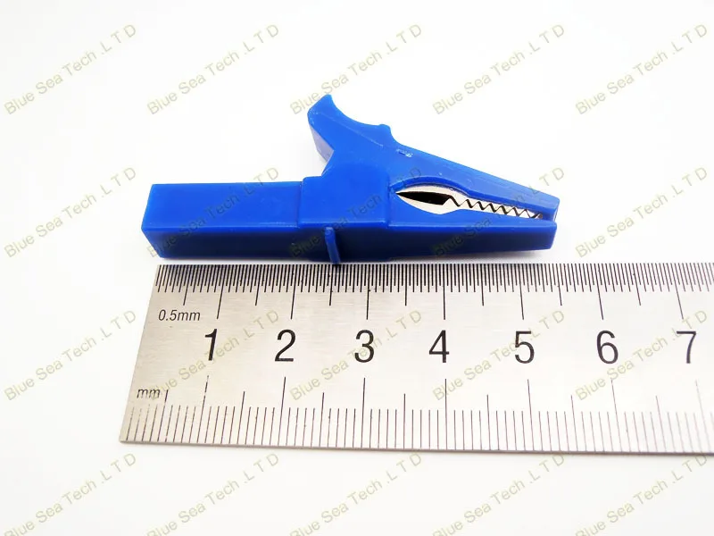 Образец 5 шт. крокодил с 4 мм гнездом латунь никелированный + PA Аллигатор зажим для