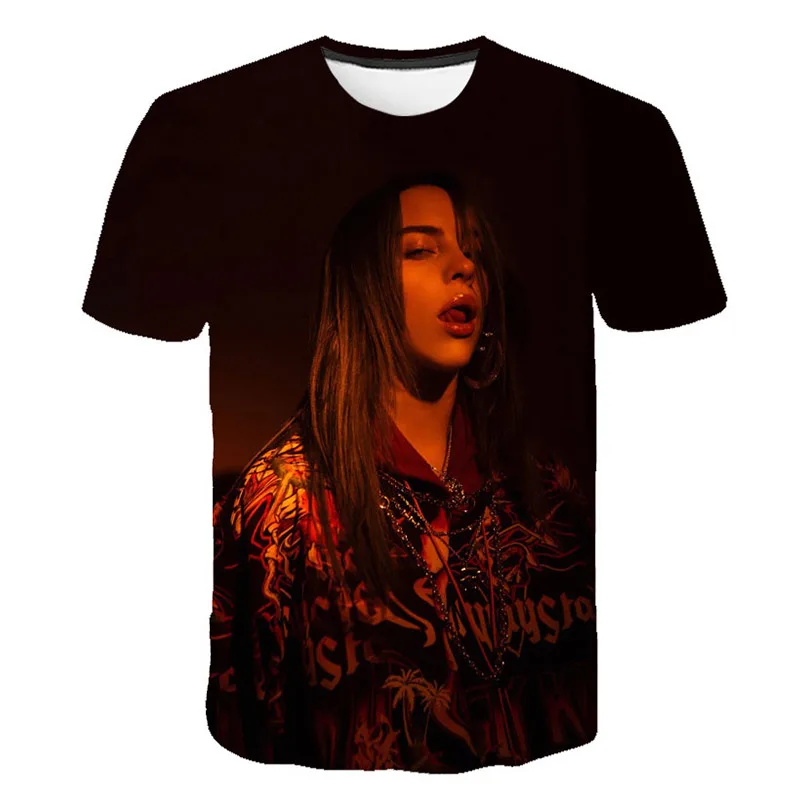 Распродажа 2019 летняя новая мода 3DT футболка Billie Eilish singer популярная Повседневная