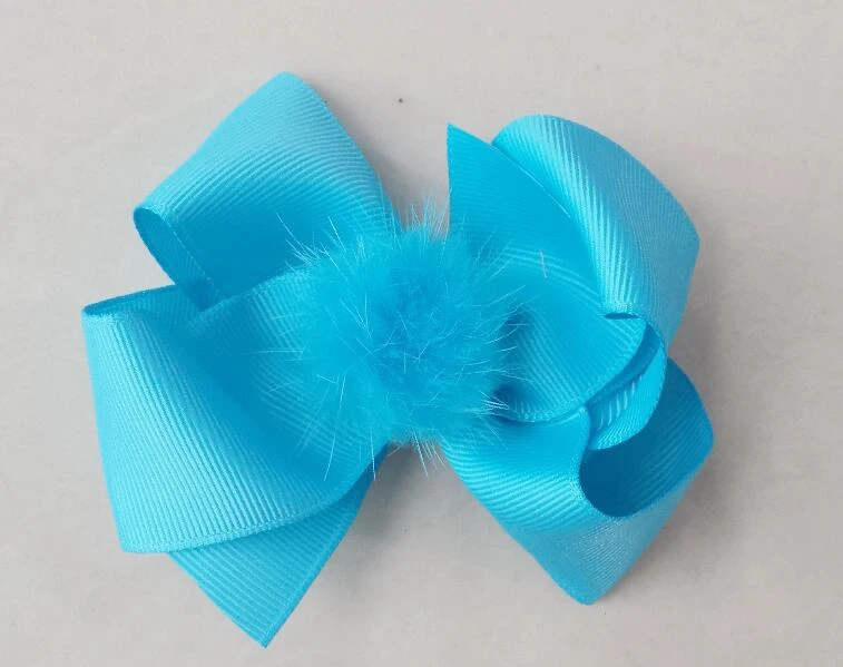 Банты для волос с меховым помпоном 50 шт. головные уборы девочек бутик эластичных