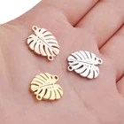 5 шт.лот, украшения из нержавеющей стали в виде листьев, соединители для подвесок, богемный браслет ручной работы, шарм, сделай сам, серьги, изготовление ювелирных изделий