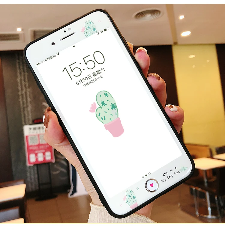 Стеклянный чехол-накладка Cactus для iPhone 8 plus + Переднее закаленное стекло 6 6S чехол