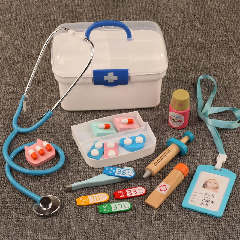 Деревянные игрушки забавные детские дети играют реальной жизни Косплей доктора