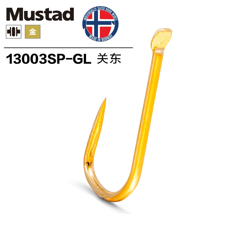 5 упак./лот Mustad 13003 рыболовный крючок из высокоуглеродистой стали Золотой без