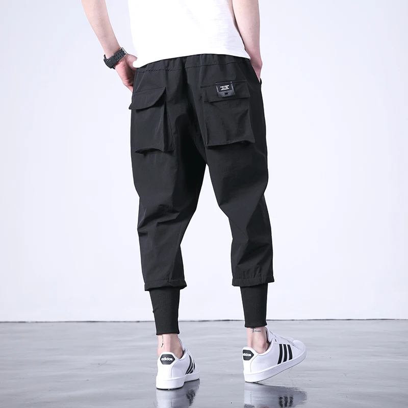 Брюки мужские в западном стиле для бега модные штаны до щиколотки повседневные
