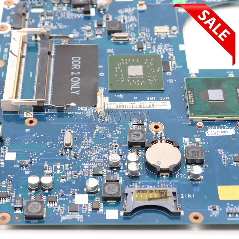 NOKOTION ноутбук материнская плата для Samsung R60 Plus NP-R60Y BA92-04772A основная плата RS600ME SB600 Radeon Xpress 1250 Бесплатный процессор