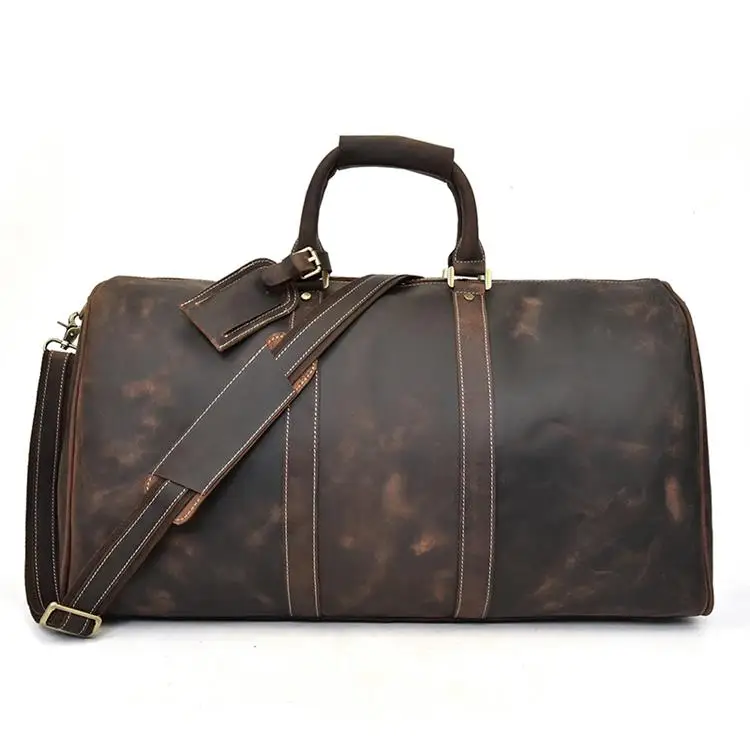 Dark Brown (45cm) Luufan сумки для путешествий из натуральной кожи, мужские кожаные сумки для путешествий, сумки для путешествий, сумки на плечо - Цвет: Dark Brown (45cm)