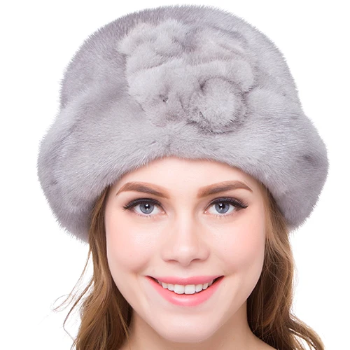 JKP НОВАЯ шапка из натурального меха норки женская модная теплая зимняя норковая шапка для девочек Рождественский подарок шапка черная теплая шапка DHY18-10 - Цвет: A
