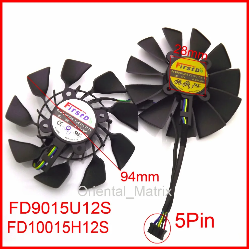 Видеокарта FD9015U12S FD10015H12S 12 В 0 55a 95 мм для ASUS GTX780 GTX780TI R9 280 290 280X 290X 380 вентилятор