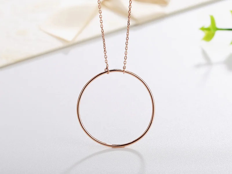 FORIS модные ювелирные изделия розовое золото круглый кулон подходит ожерелье для