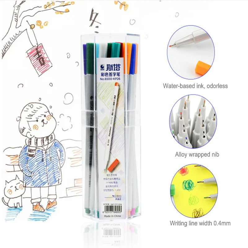 STA Fineliner книги по искусству маркер 0 4 мм 18/26 цвет Ultra Fine Tip микрон лайнер маркеры на