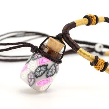 Красивое Ожерелье из глины Fimo 2 мл с бутылочкой эфирного масла стеклянное