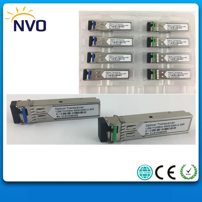 Бесплатная доставка 1 25G 40km WDM BIDI SFP модуль приемопередатчика 1310/1550nm 40KM LC