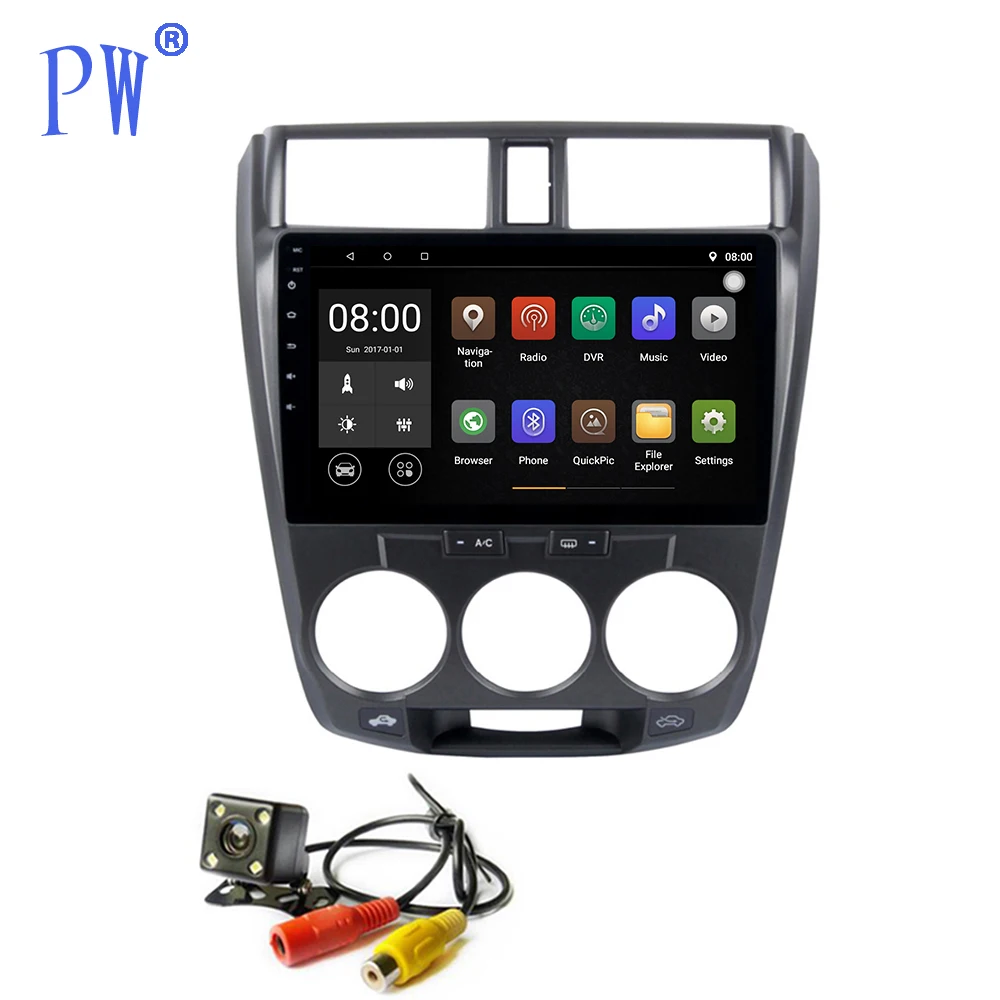 10 2 &quotAndroid 7 1/8 0 автомобильный проигрыватель с радио и GPS Navi для Honda City 2011 2012 Стерео