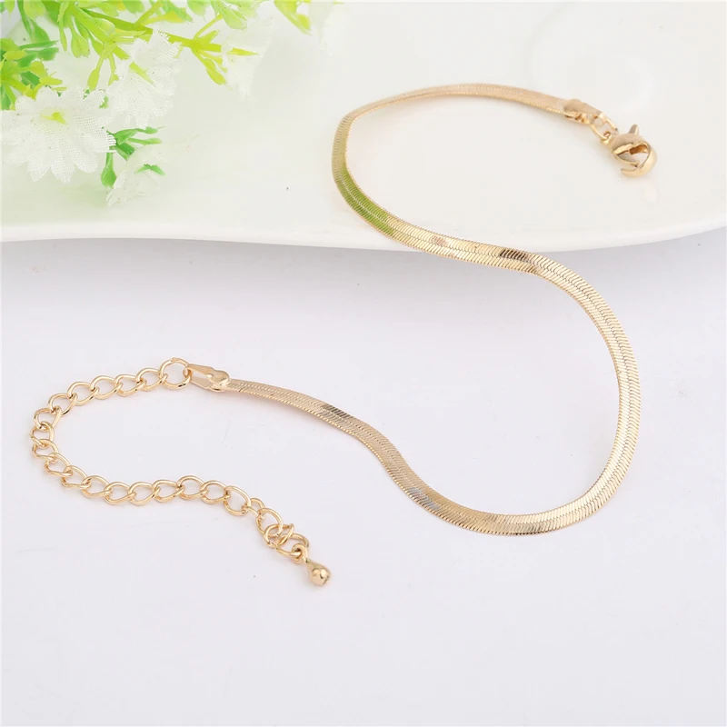 Europe Gold Silver Color Sexy Thin Metal Anklets For Woman Scales Beach Sandal Snake Bone Foot Chain Bracelet Tobillera Jewelry | Украшения