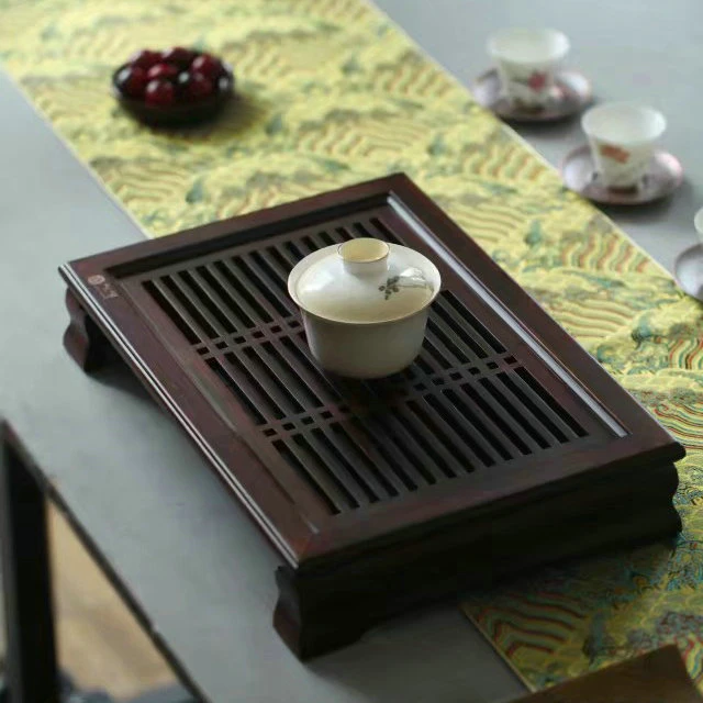"King tea Mall" бамбуковый чайный поднос с пластиковым баком для воды, L37* W26* H7cm, чайные блюдца, чайные доски, для китайского Gongfu Cha, чайные изделия