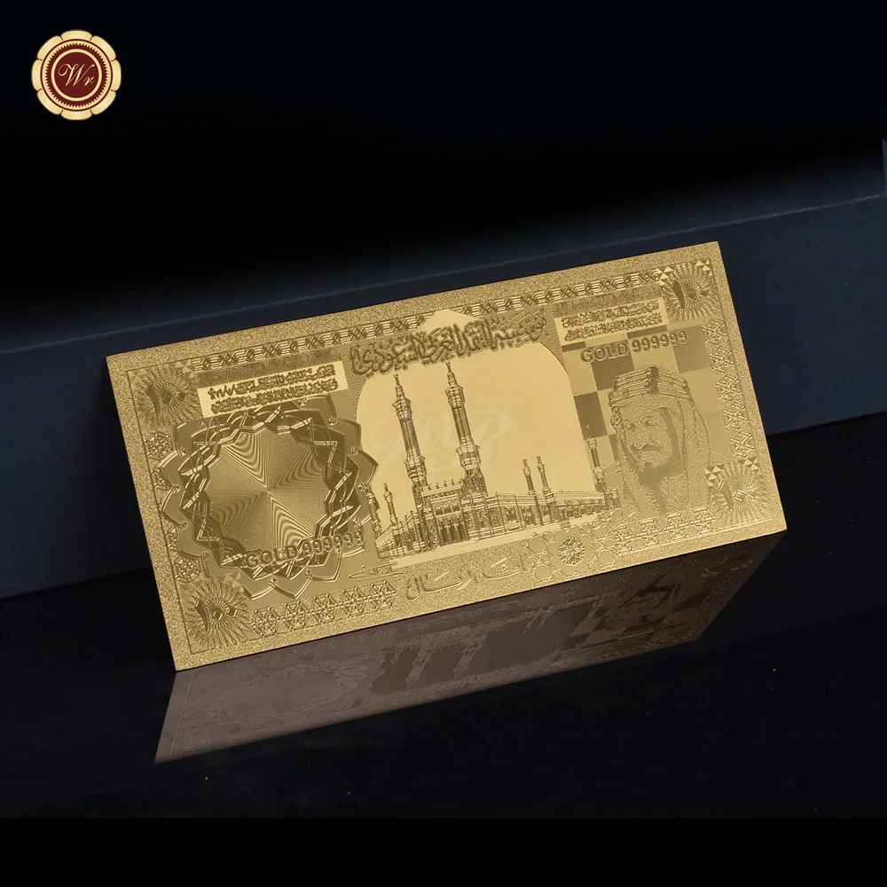 Саудовская Аравия 100 риалов 24K золотой банкнот подарок для бизнеса и