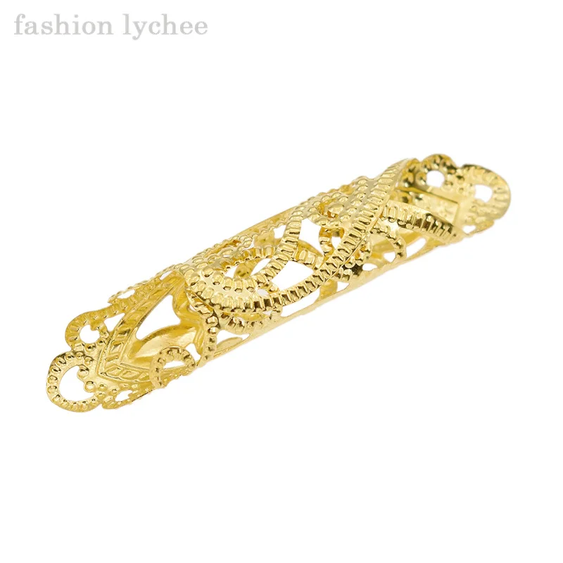 Модные Винтажные тибетские полые резные металлические бусины lychee манжеты и