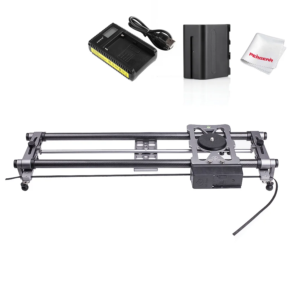 with Battery Kit YC лук хот-дог 60 см углеродное волокно Легкий Портативный Камера моторизованный слайдер для беззеркальная камера DSLR Bluetooth приложение управление - Цвет: with Battery Kit
