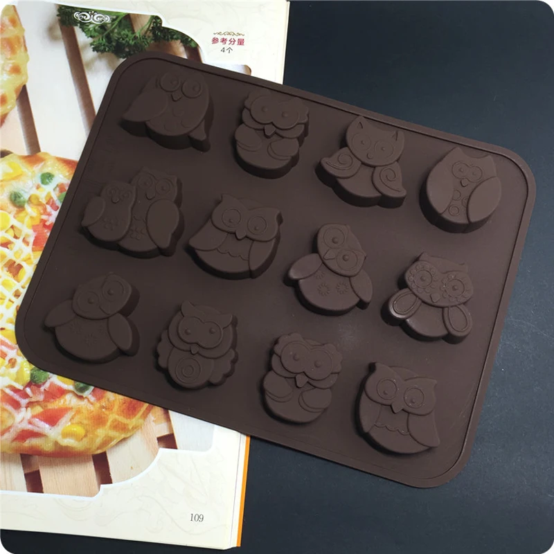 2 шт/комплект 12 различных отверстия Сова попугай типа силикона шоколадный торт