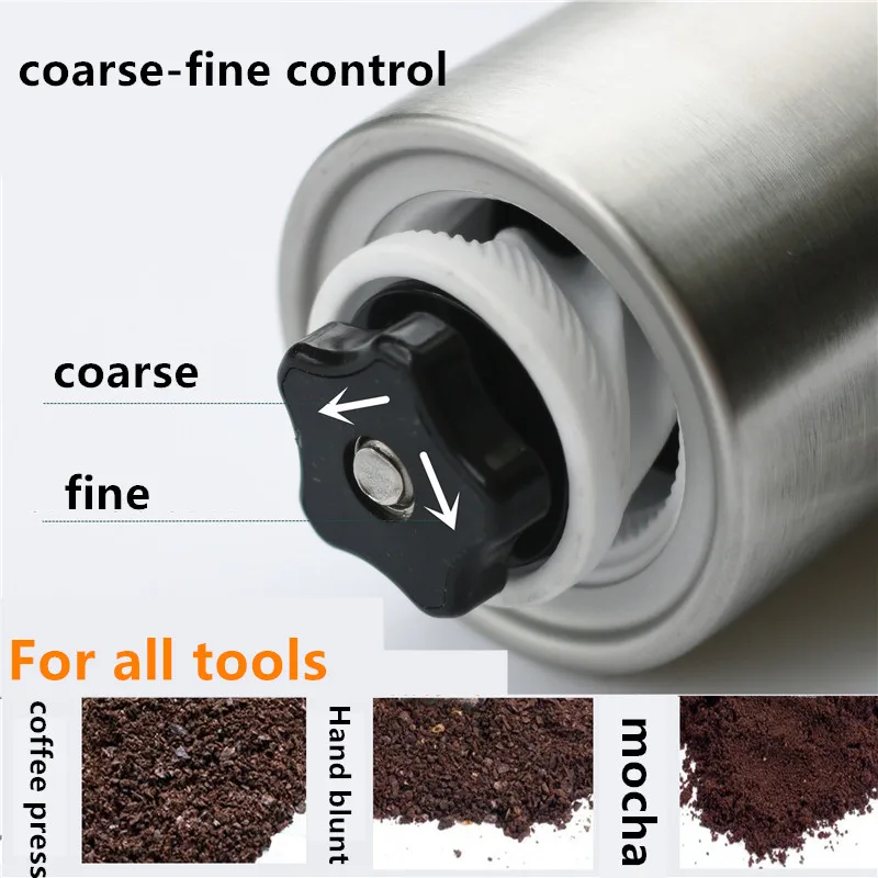 HIKUUI Coffee Grinder Manual Washable Ceramic Core Stainless Steel Handle with Storage Rubber Loop Easy Cleaning | Дом и сад