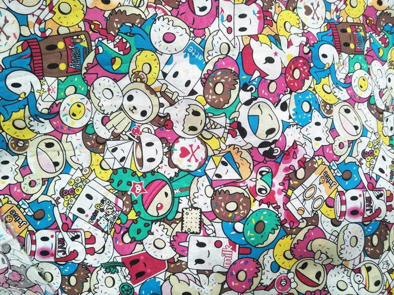 100*145 см мультфильм животных хлопчатобумажная ткань для шитья Diy ручной работы