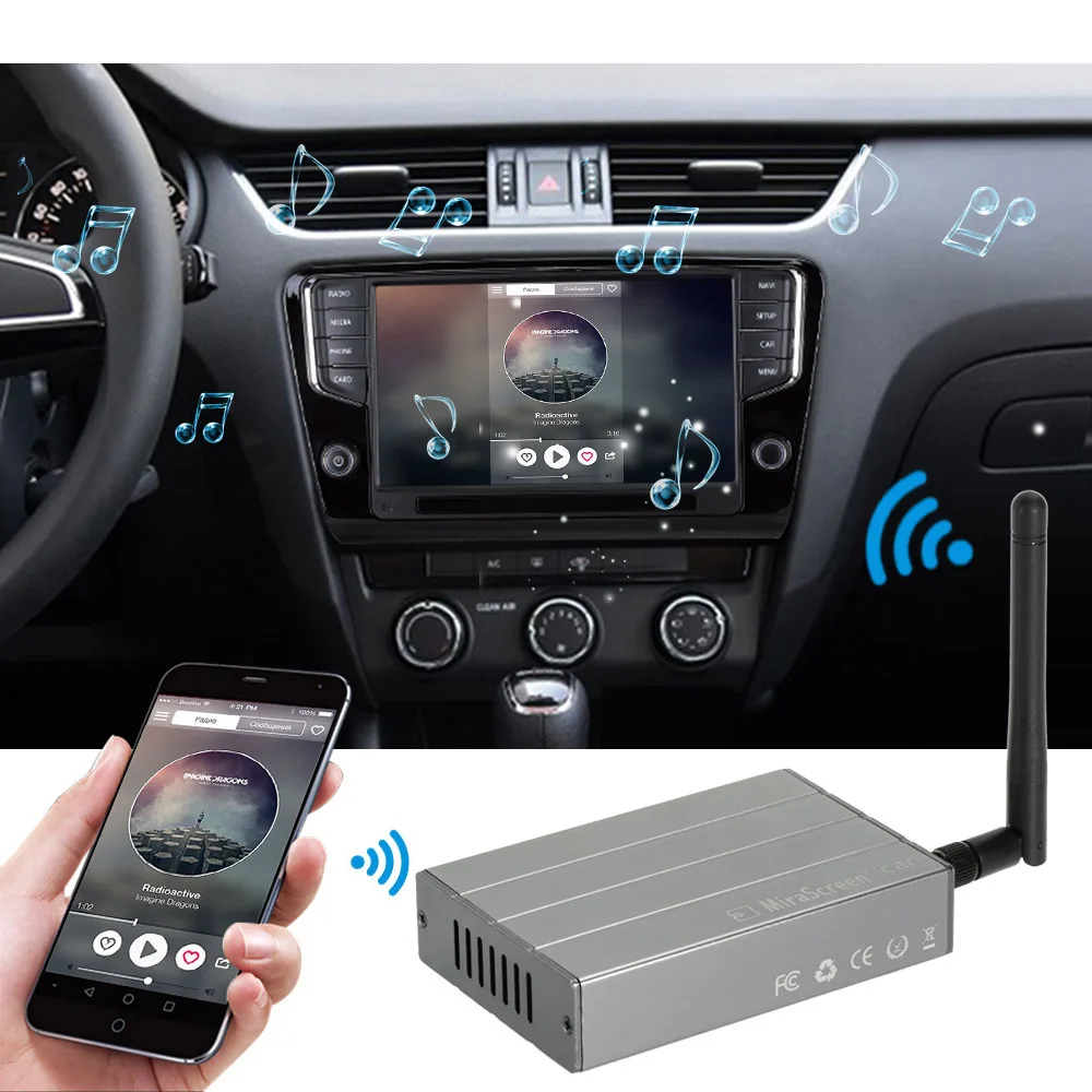 Мини MiraScreen автомобильный WiFi дисплей ключ зеркало HD коробка Airplay Miracast DLNA GPS
