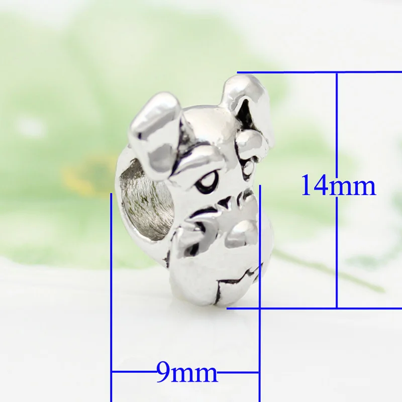 Fit Pandora очаровательные браслеты милый щенок европейский шарик забавная подвеска-талисман в виде собаки браслет ПЭТ оберег бусины для браслета для изготовления ювелирных изделий