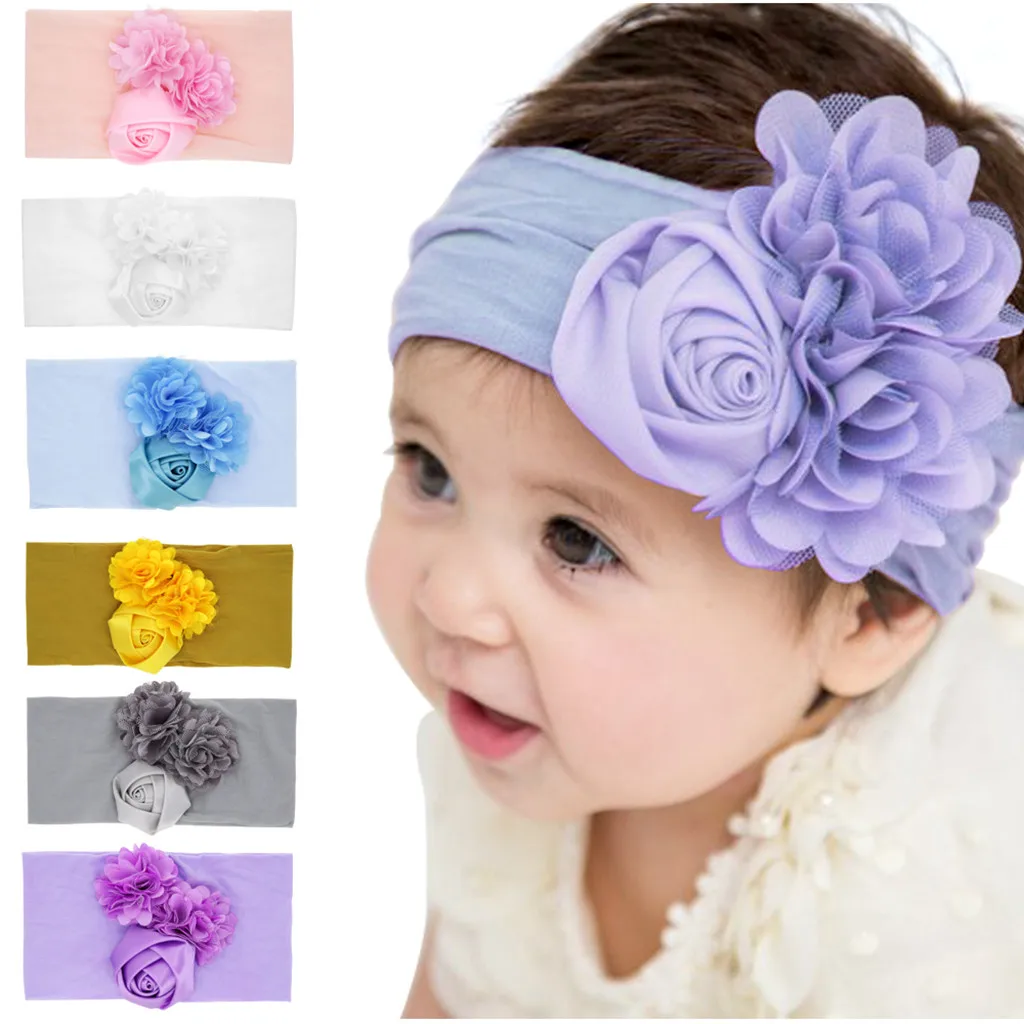 Cute Kid Baby Girls Headbands Toddler Flowers Elastic Hair Band Turban Headband Accessories Haarband For Newborn Bows | Детская одежда