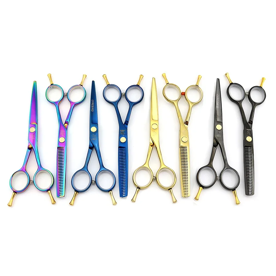 Hair scissors 5.5 INCH Left hand and Right Japan Black Blue Golden Rainbow Suit optional Lyrebird NEW | Красота и здоровье