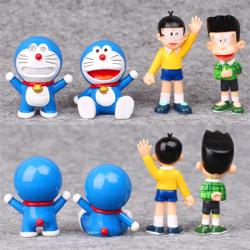 8 шт./компл. Doraemon Nobita Nobi Honekawa Suneo Konta Takeshi декоративная ПВХ экшн фигурка