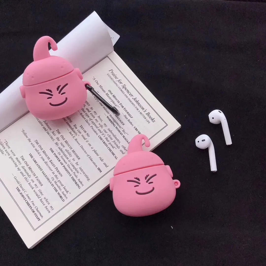 Чехол для наушников Airpods 2 чехол силиконовый милый цвет медведь свинья собака чехол для Apple Air pods наушники чехол для наушников кольцо ремешок