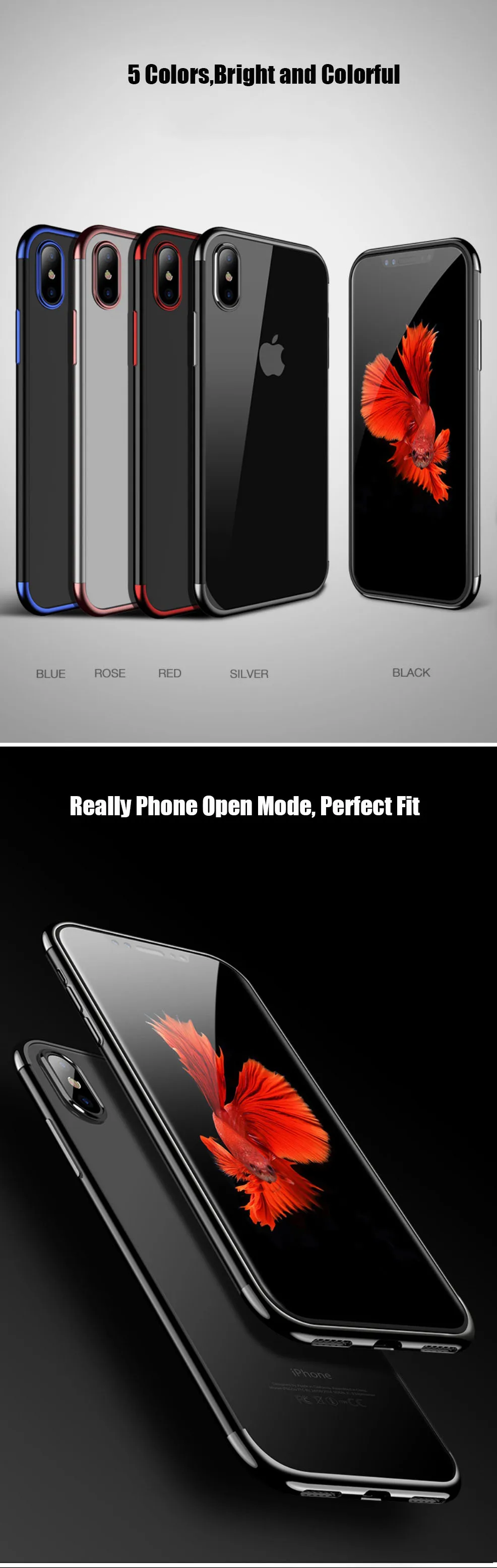 Роскошный силиконовый прозрачный чехол s для iPhone 11, чехол 11 Pro XS Max X XR 6 6 S, мягкая задняя крышка из ТПУ с покрытием для iPhone 7, 8 Plus, 5S, SE, 5