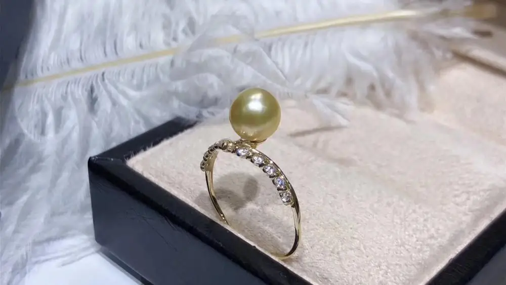 WKOUD ювелирные изделия из тонкого жемчуга 18 K золото натуральная жемчужина Южных