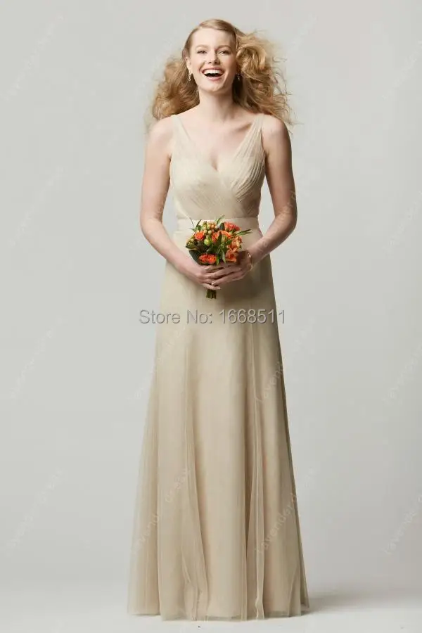 2015 Promotion Sale Chiffon Vestido De Festa Custom Made Plus Size Beach V Neck Bridesmaid Dress Party Summer Dress_bridalk | Свадьбы и