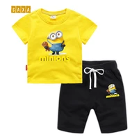 childrens suit 2021 summer new 100 cotton childrens clothes shorts two piece cartoon boy suit sports beach holiday set
