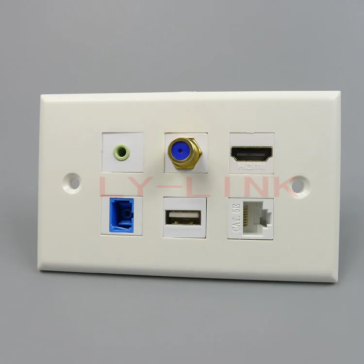 120 тип настенная пластина hdmi usb RJ45 F TV 3 5 мм аудио SC волоконный женский с 114X70 |