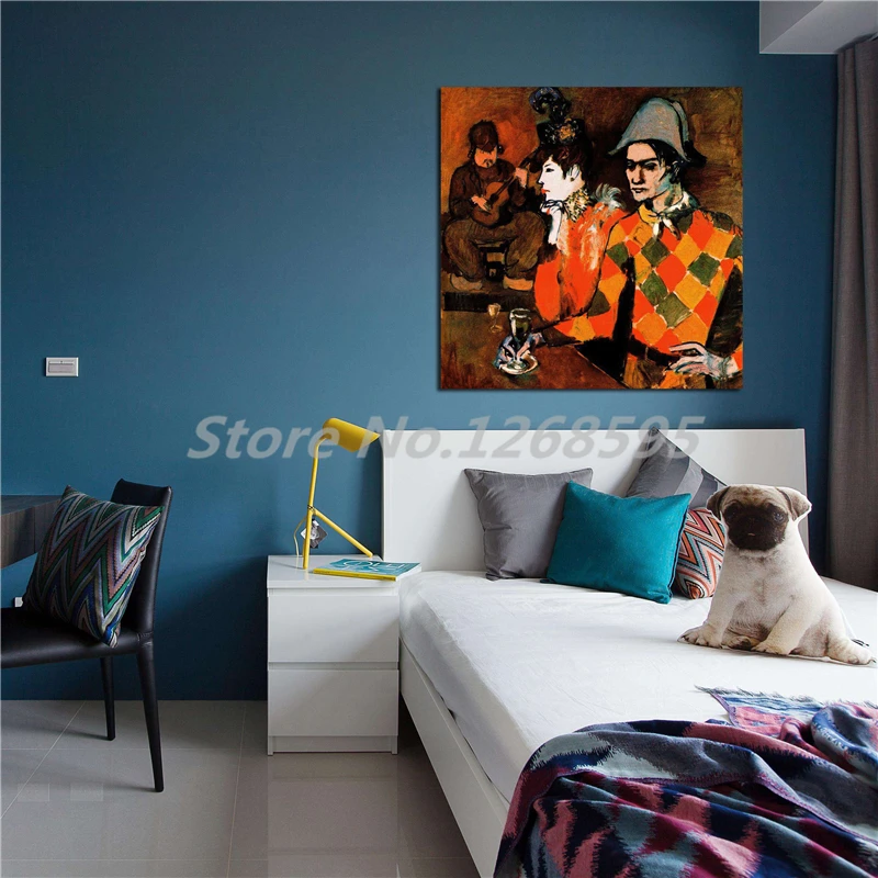 Harlequin With Glass 1905 By Pablo Picasso HD Art Canvas Poster Painting Wall Picture Print Home Bedroom Decoration Framework | Дом и сад