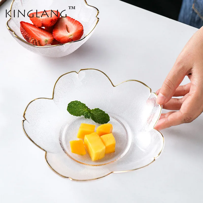 KINGLANG японская десертная чаша в форме цветка стеклянная чаша вишня с кристаллами bossom Салатница дома tremella суповая чаша