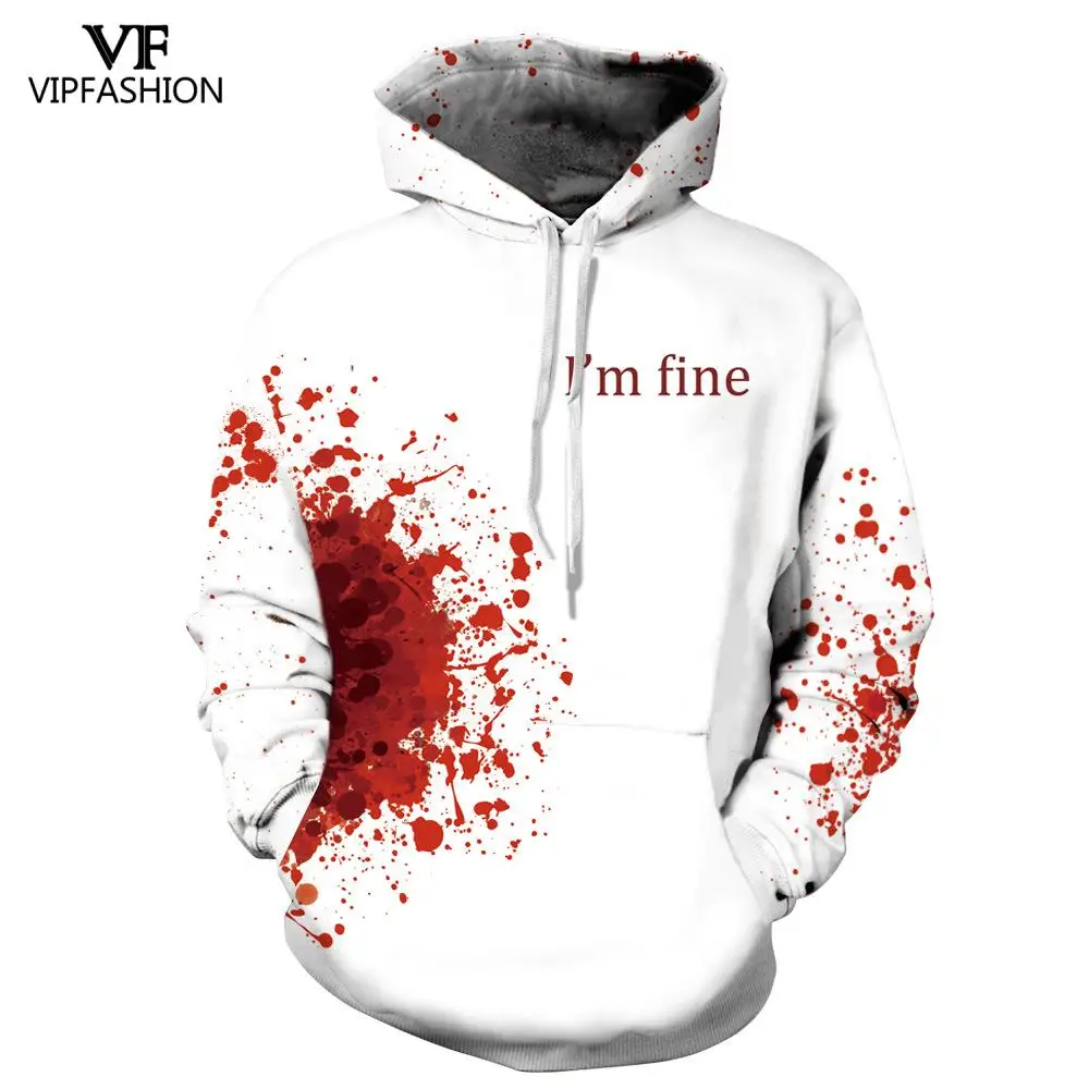 VIP Fashion Hight Quality 3d Printed Horror Halloween Theme Pattern Design Sweatshirt Cool Cosplay Couple Hoodies | Мужская одежда