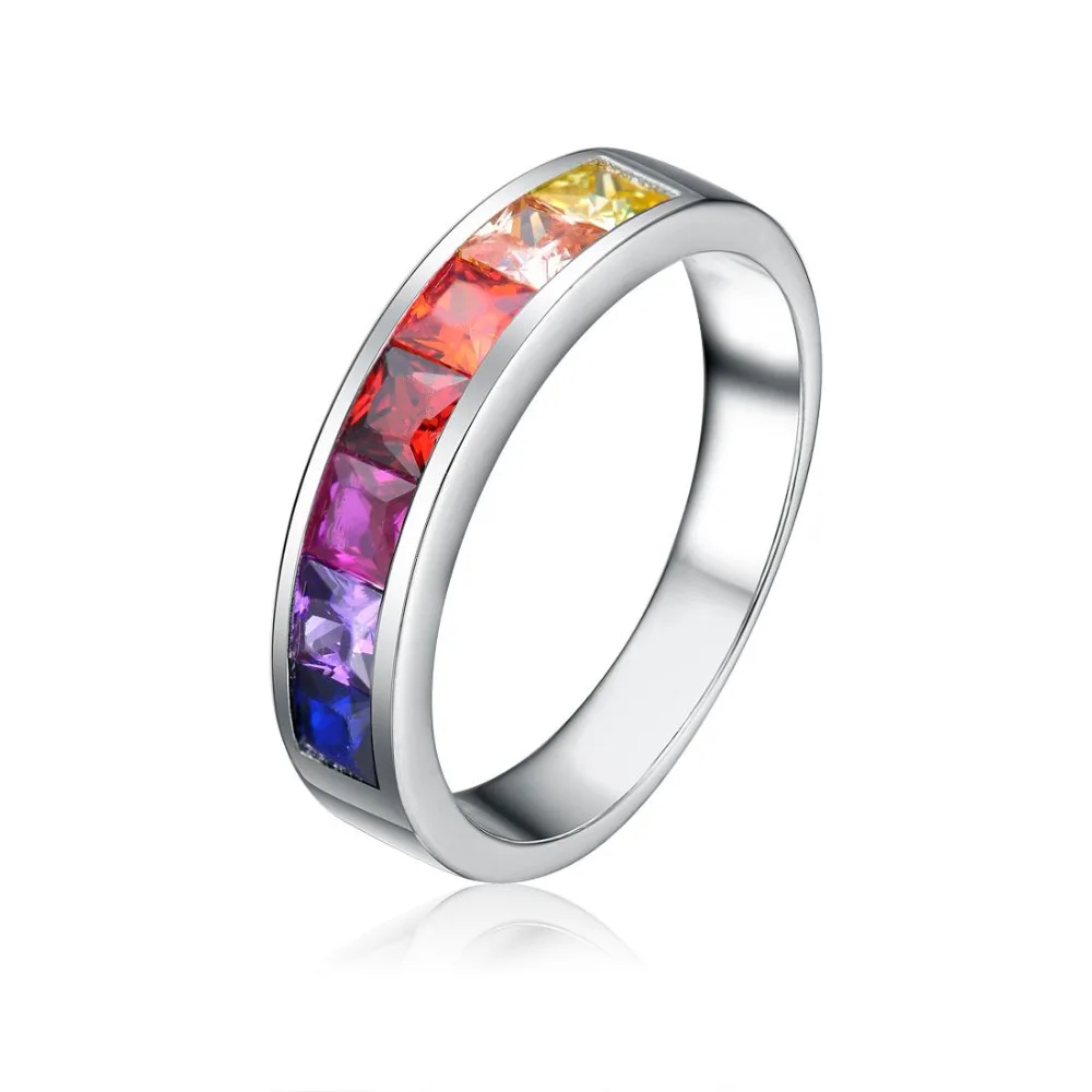 

Женское кольцо из серебра 925 пробы, с квадратным цирконием