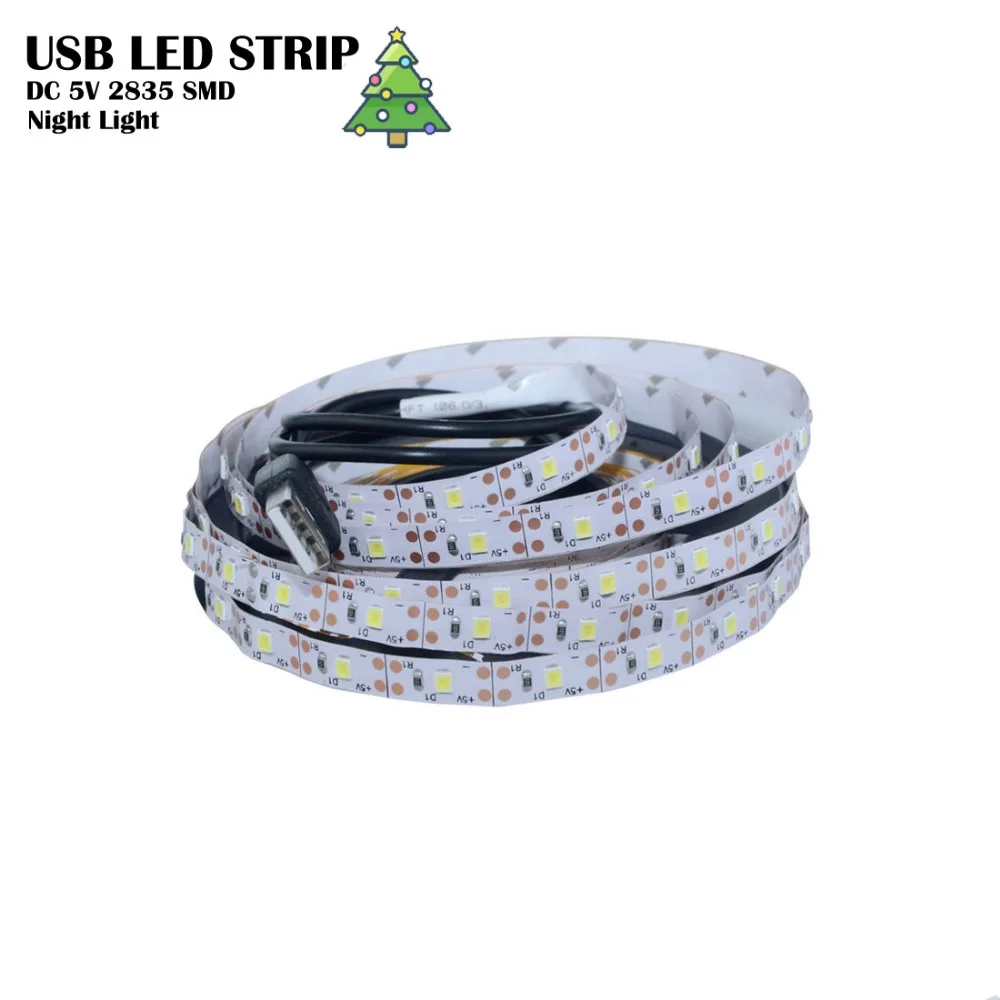 USB светодиодный ночник, Светодиодная лента 5 в 2835 SMD без пульта дистанционного управления, Светодиодная лента Veilleuse Luminaria для украшения ТВ/ПК