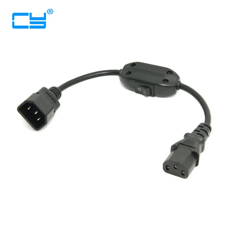 

30cm IEC 320 Mains Power C14 To C13 Male To Female Extension Cord Cable With Switch