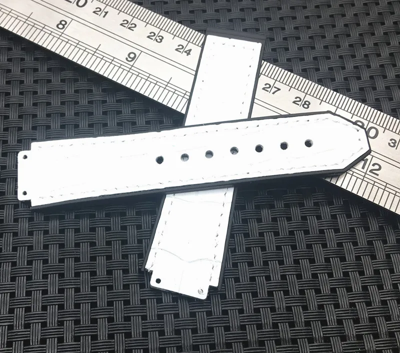 Ремешок для часов из белой кожи Hublot Woman натуральный каучук силиконовый аксессуар
