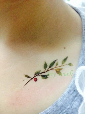 

Waterproof Temporary Tattoo Sticker sexy tress leaf on clavicle tatto stickers flash tatoo fake tattoos for girl women