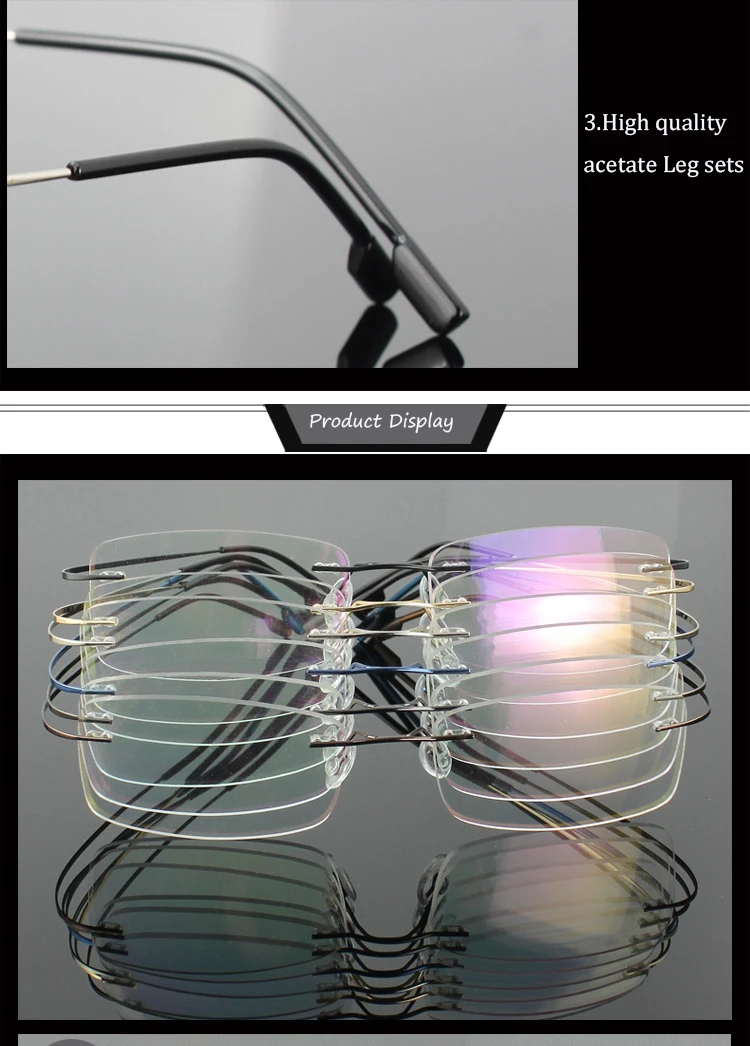 TOptical, модные титановые очки для близорукости, без оправы, с памятью, квадратные очки, оптическая оправа, очки для мужчин и женщин, дизайнерские, 9 цветов